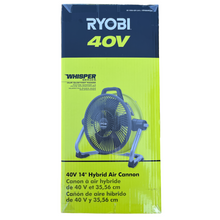 Load image into Gallery viewer, Ryobi RY40HF02B 40-Volt 14 in. Cordless Hybrid WHISPER SERIES Air Cannon Fan (Tool Only)