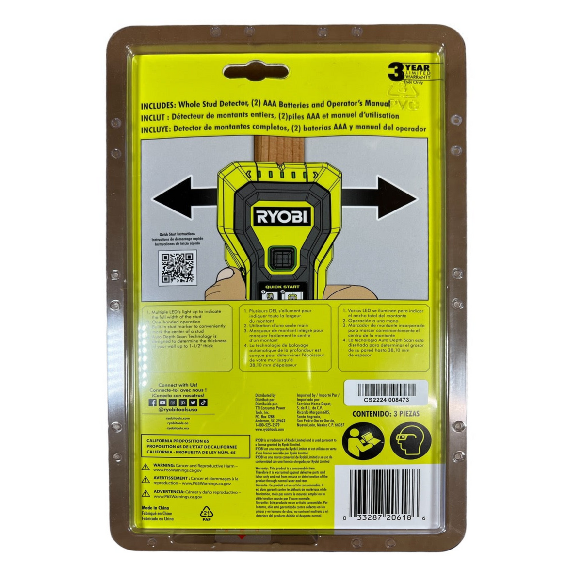 LED Whole Stud Detector - RYOBI Tools