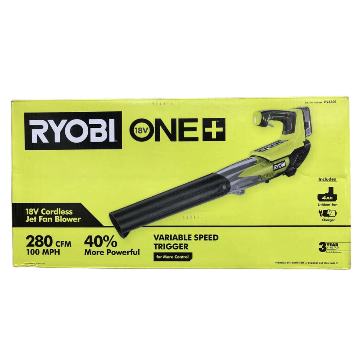 Ryobi 18 volt jet fan blower hot sale