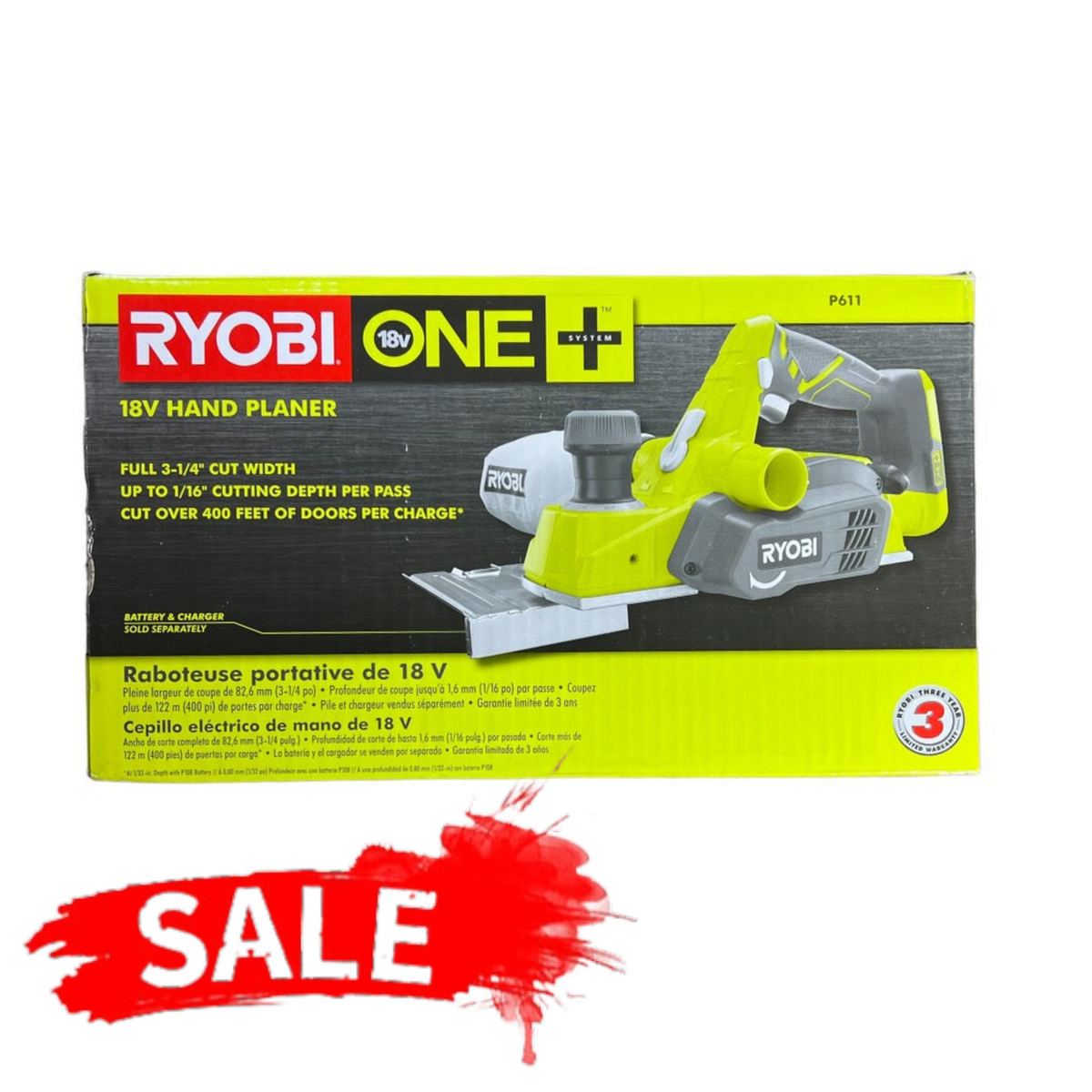 18-Volt ONE+ Cordless 3-1/4 in. Planer (Tool Only) – Ryobi Deal