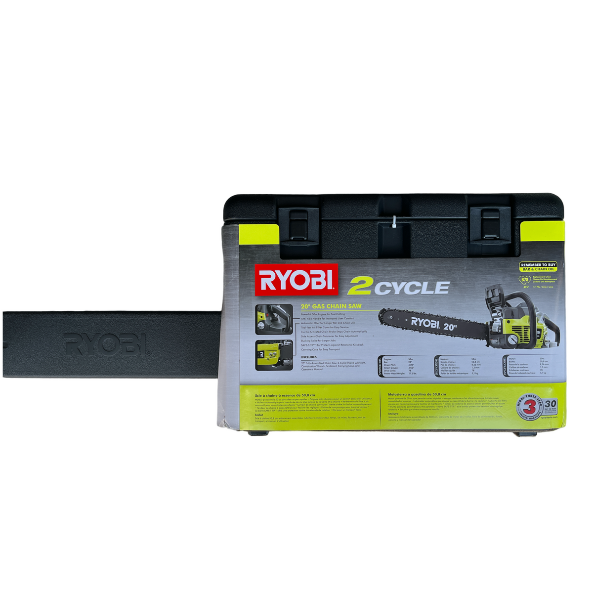 RYOBI 20 in. 50 cc 2Cycle Gas Chainsaw with HeavyDuty Case Ryobi Deal Finders