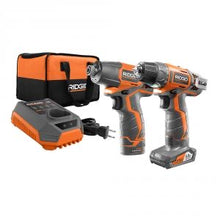 Load image into Gallery viewer, RIDGID 12-Volt Lithium-Ion Cordless Drill/Driver and Impact Driver Combo Kit with 2-Batteries, Charger and Bag