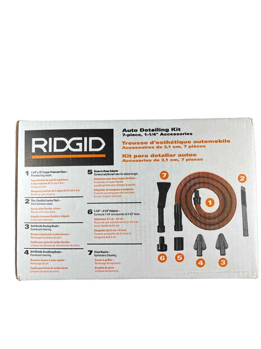 RIDGID VT2534 1-1/4 in. Premium Car Cleaning Accessory Kit for RIDGID  Wet/Dry Shop Vacuums –