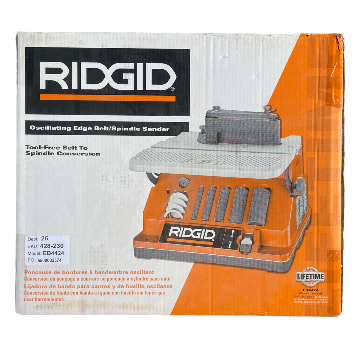2021年製 新品】 Ridgid Sander EB4424 Sander Oscillating/Edge Ridgid  Belt 並行輸入品