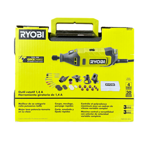 RYOBI RRT200 1.4 Amp Corded Rotary Tool with Accessories and Storage Case
