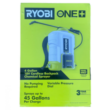 Load image into Gallery viewer, Ryobi P2806BTL ONE+ 18-Volt Lithium-Ion Cordless 4 Gal. Backpack Chemical Sprayer