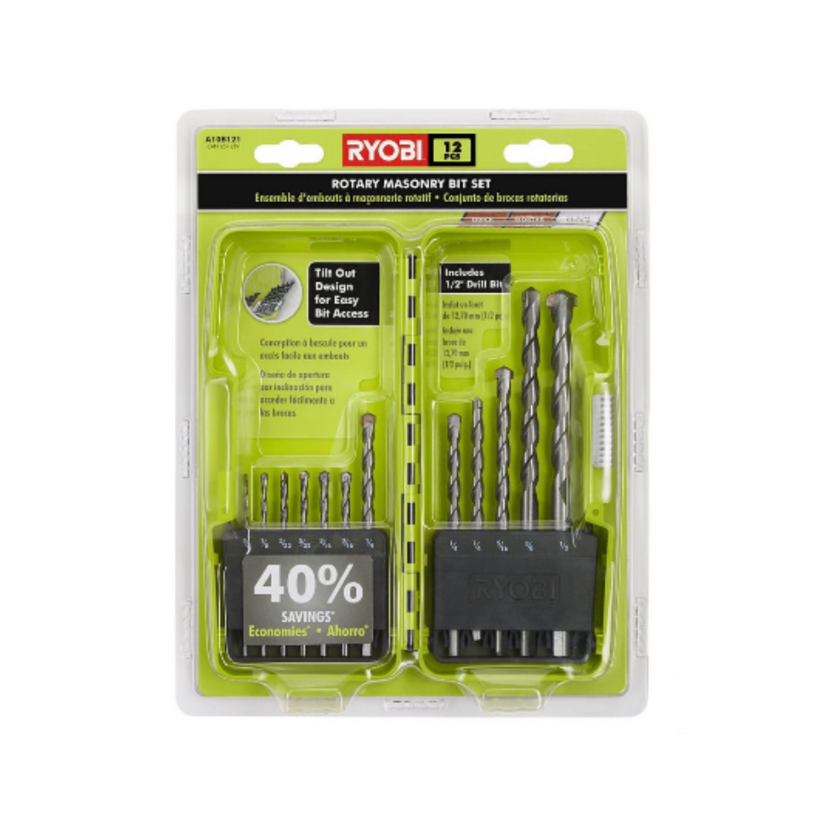 RYOBI Masonry Drill Bit Set 12 PC Ryobi Deal Finders