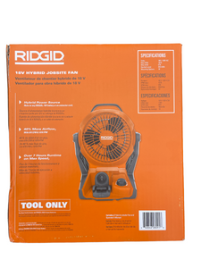 RIDGID R860721B 18-Volt Cordless Hybrid Jobsite Fan (Tool Only)