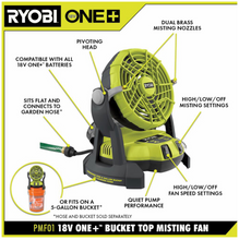 Load image into Gallery viewer, 18-Volt ONE+ Bucket Top Misting Fan PMF01B