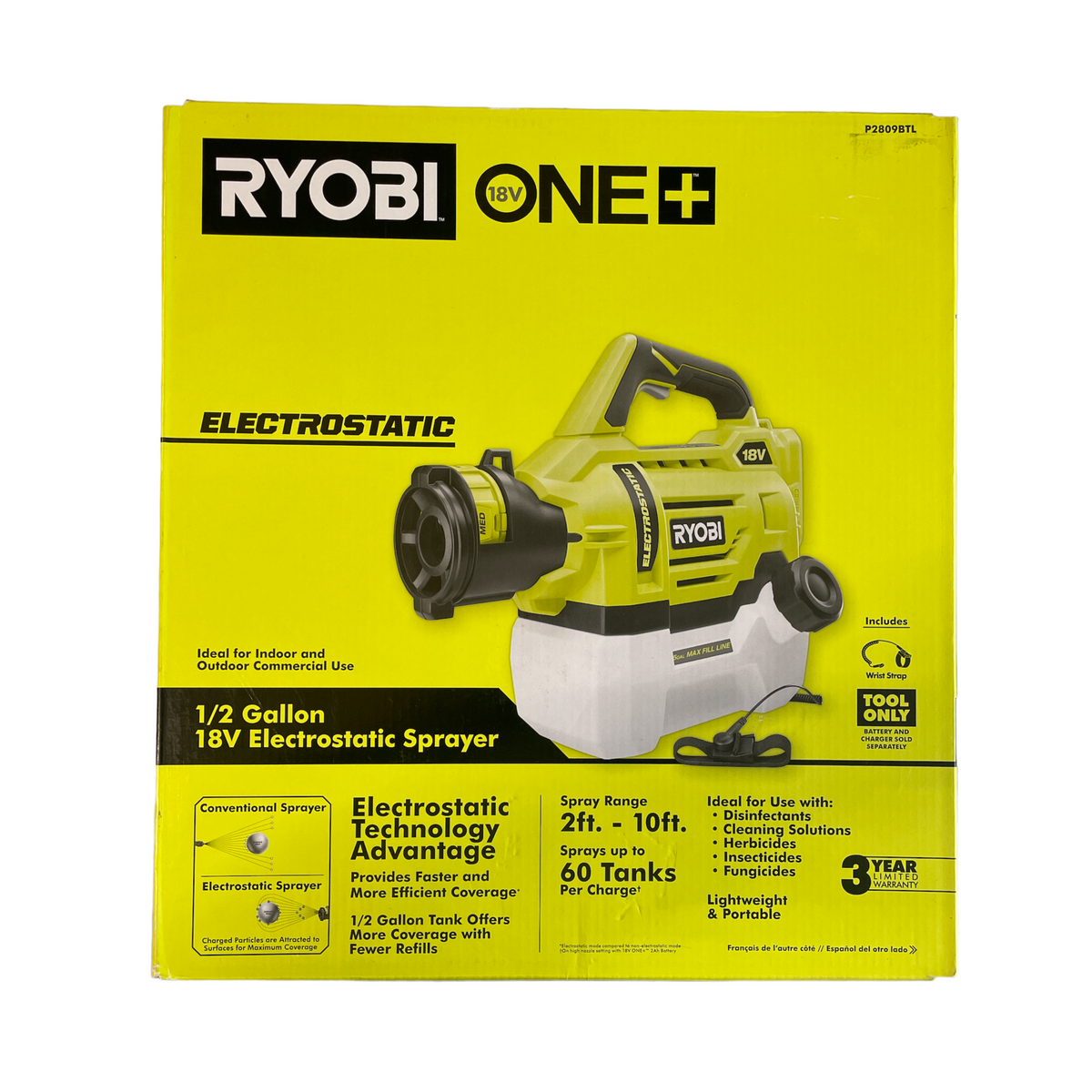 ONE+ 18-Volt Cordless Electrostatic 0.5 Gal. Sprayer (Tool Only)