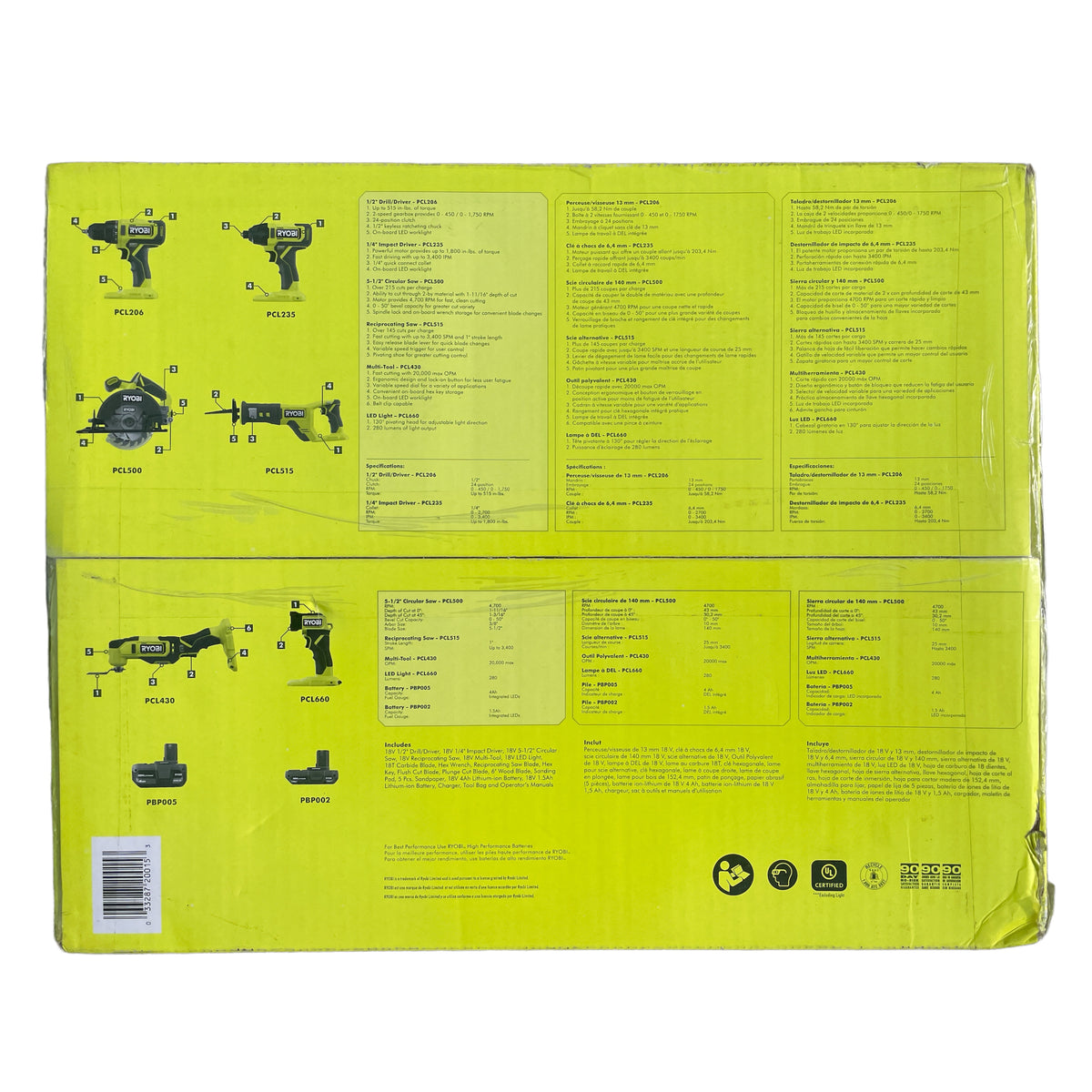 ONE+ 18Volt Cordless 6Tool Combo Kit with (2) Batteries, 18Volt Cha