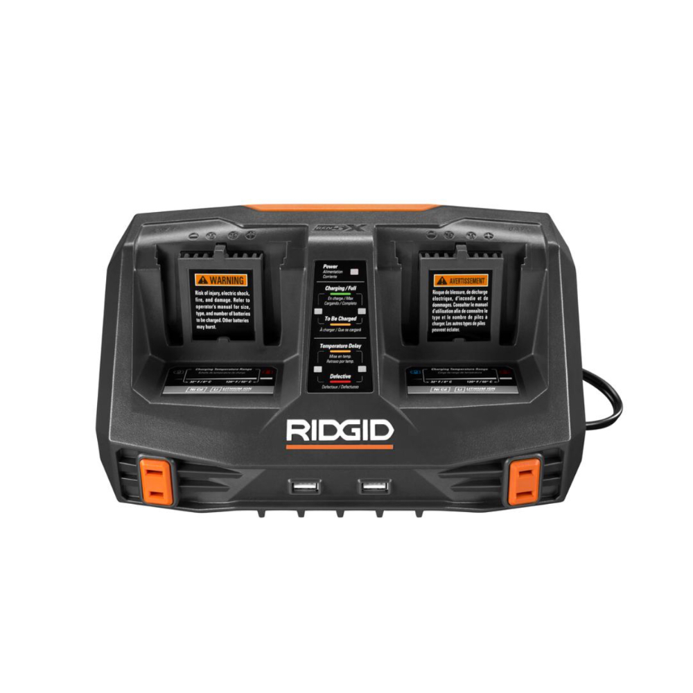 RIDGID 18 Volt Dual Port Dual Chemistry Sequential Charger with Dual U Ryobi Deal Finders