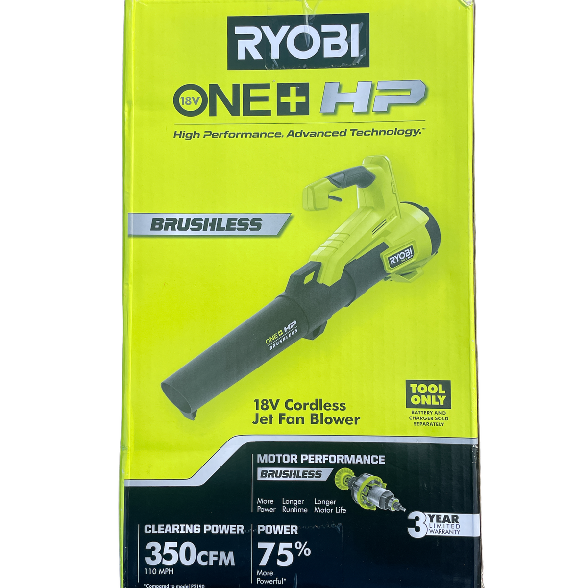 Blower Vacuum Ryobi Brushless Jet Fan Blower ONE+ HP 18V