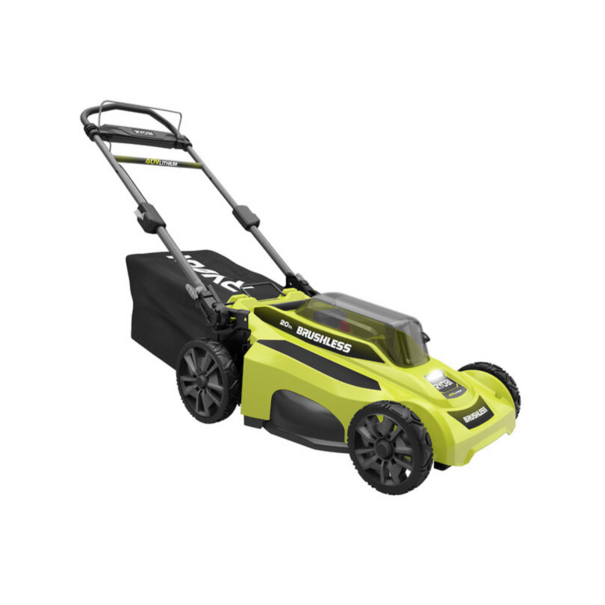 20 in. 40 Volt Brushless Lithium Ion Cordless Battery Lawn Mower Fac Ryobi Deal Finders