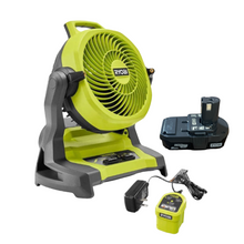Load image into Gallery viewer, Ryobi PCL851K ONE+ 18V Cordless 7-1/2 in. Bucket Top Misting Fan Kit with 2.0 Ah Battery and Charger