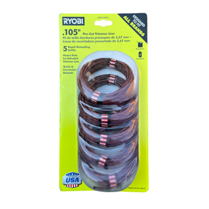 RYOBI AC05105PCL 0.105 in. x 13 ft. Pre-Cut Spiral Line (5-Pack)