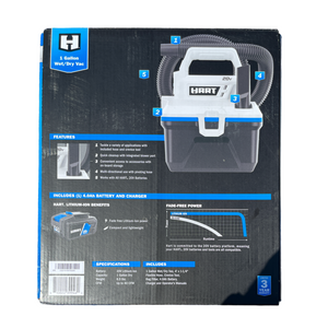 HART HPWD33B 20-Volt Cordless 1-Gallon Wet/Dry Vacuum Kit