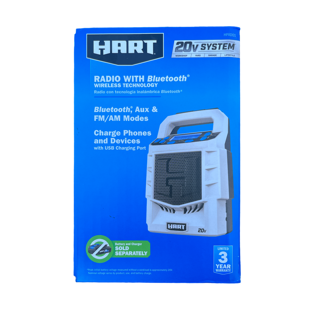 HART HPAD01 20V Cordless Bluetooth Radio (Tool Only)