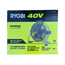 Load image into Gallery viewer, Ryobi 40-Volt 14 in. Cordless Hybrid WHISPER SERIES Air Cannon Fan (Tool Only)