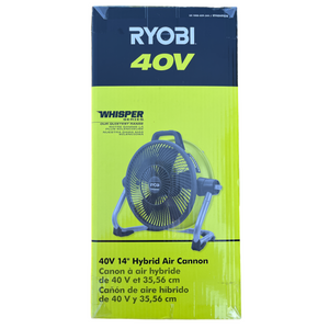 Ryobi RY40HF02B 40-Volt 14 in. Cordless Hybrid WHISPER SERIES Air Cannon Fan (Tool Only)