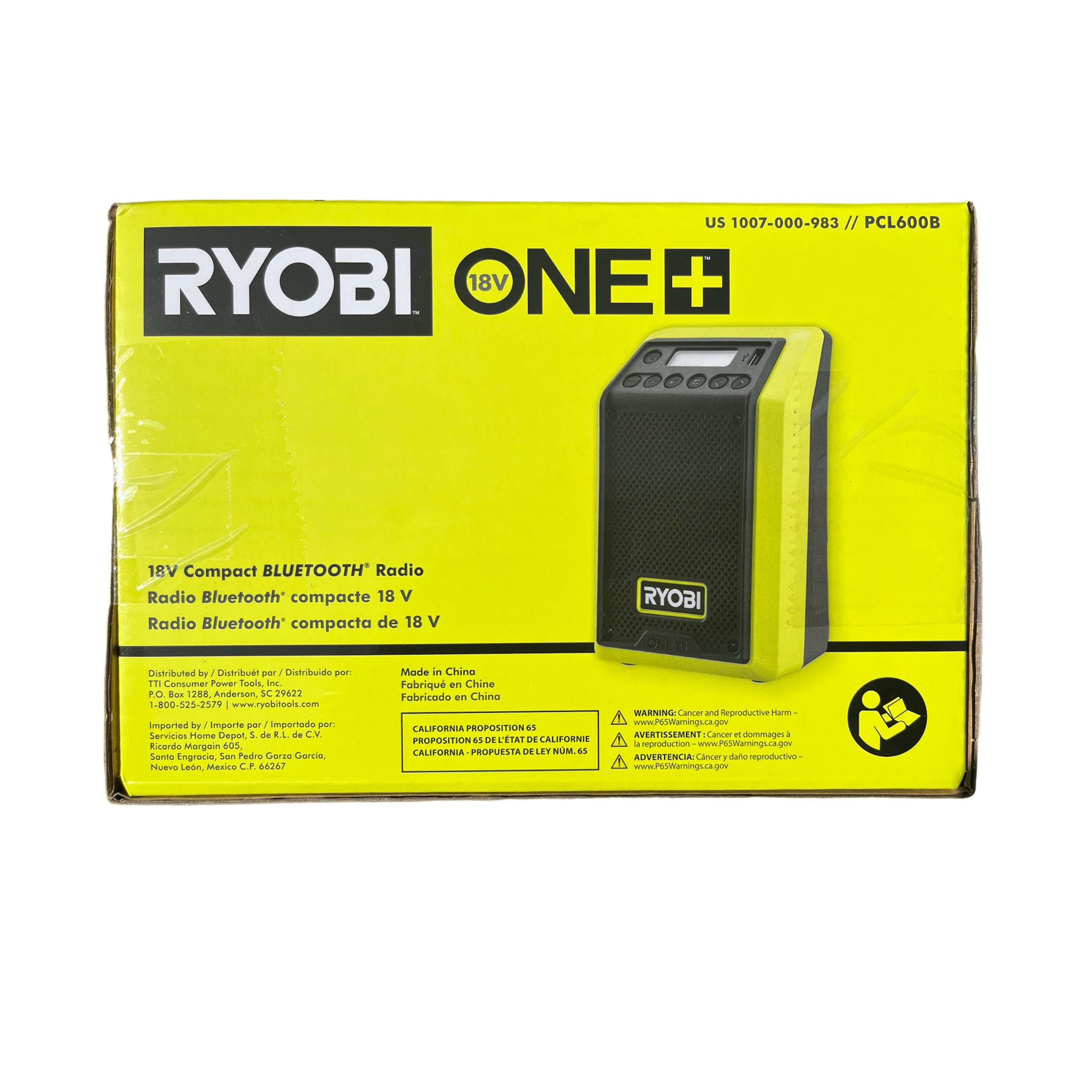 Ryobi One+ 18V Cordless Compact Radio with Bluetooth (Tool Only)