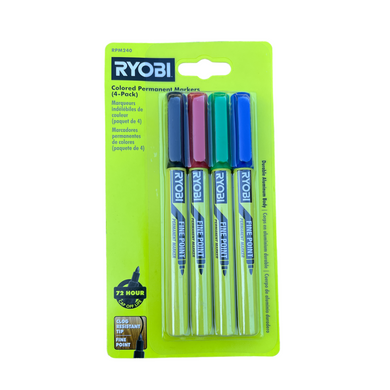 RYOBI RPM240 Colored Permanent Markers (4-Pack)