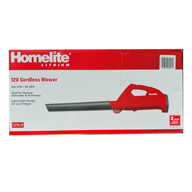 HOMELITE HOMBL10 12-Volt 90 MPH 160 CFM Cordless Blower with 2.5 Ah Battery and Charger