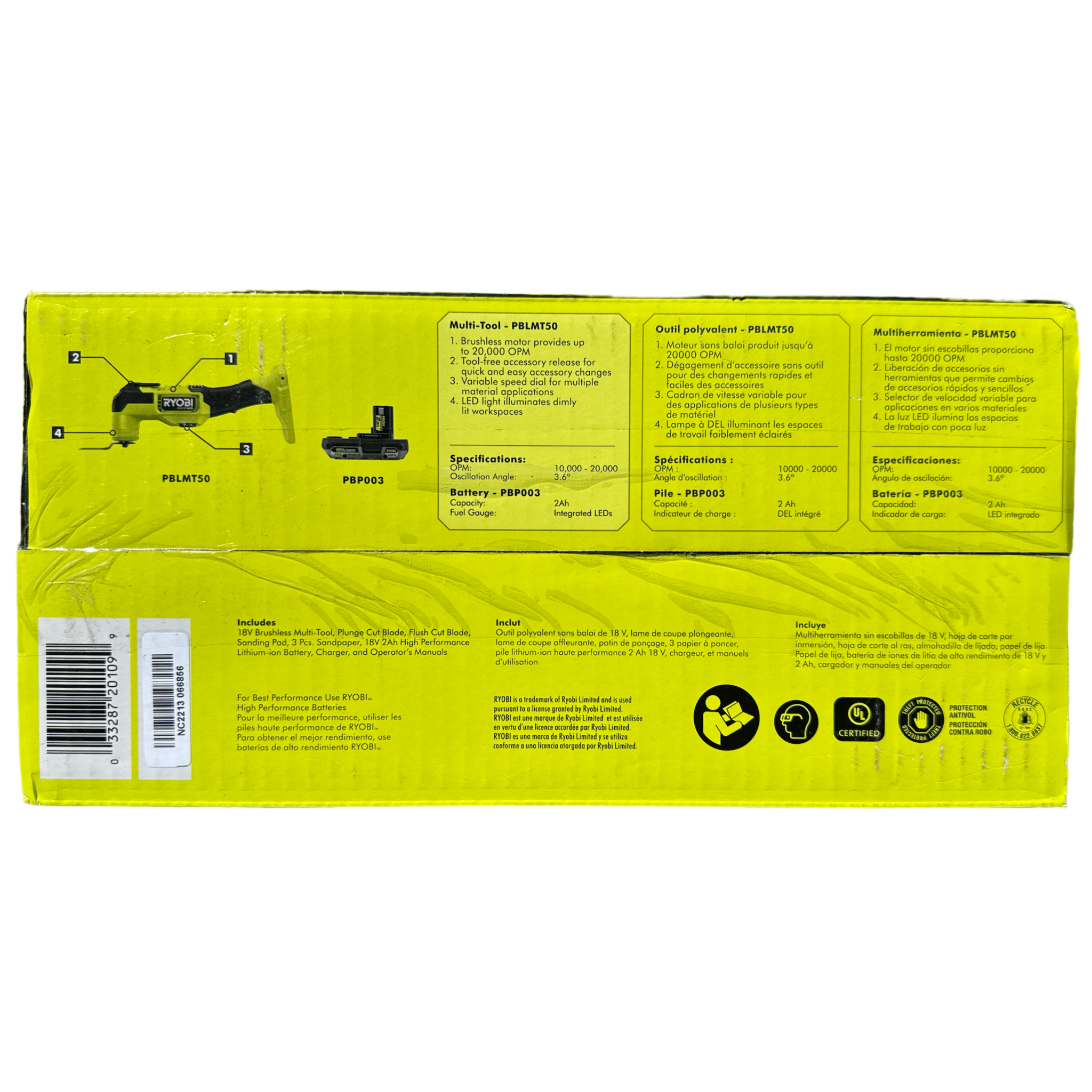 ONE HP 18V Brushless Cordless Multi Tool Kit with 2.0 Ah HIGH