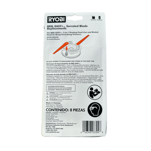 RYOBI AC053N1FB REEL EASY + Serrated Blade Replacements (8-Pack)