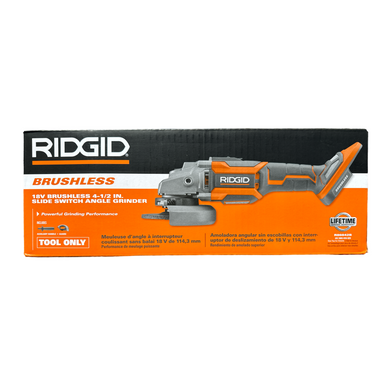 RIDGID 18V Brushless Cordless 4-1/2 in. Slide Switch Angle Grinder (Tool Only)