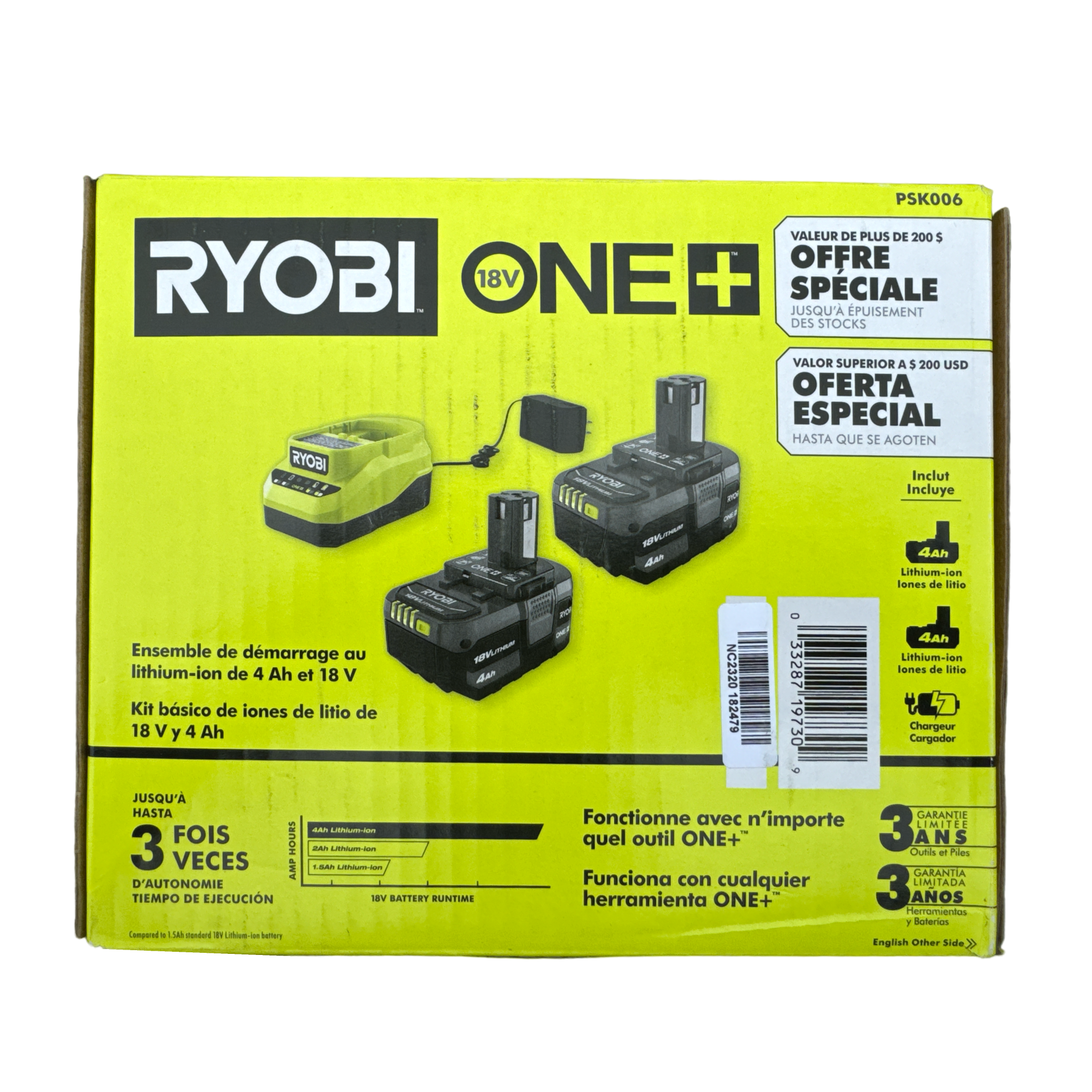 Batterie compatible RYOBI ONE+ 18V 4Ah