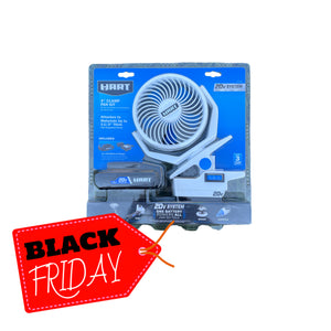 HART 20-Volt Cordless 4 in. Clamp Fan Kit