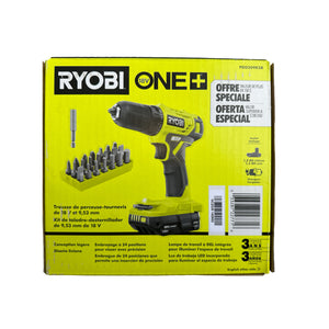 Ryobi PDD209 18-Volt ONE+ Cordless 3/8 in. Drill/Driver Kit with 1.5 Ah Battery, Charger, and Accessories