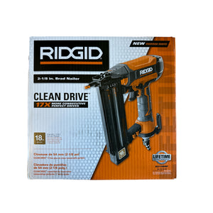 RIDGID R213BNF 18-Gauge 2-1/8 in. Brad Nailer with CLEAN DRIVE Technology and Sample Nails