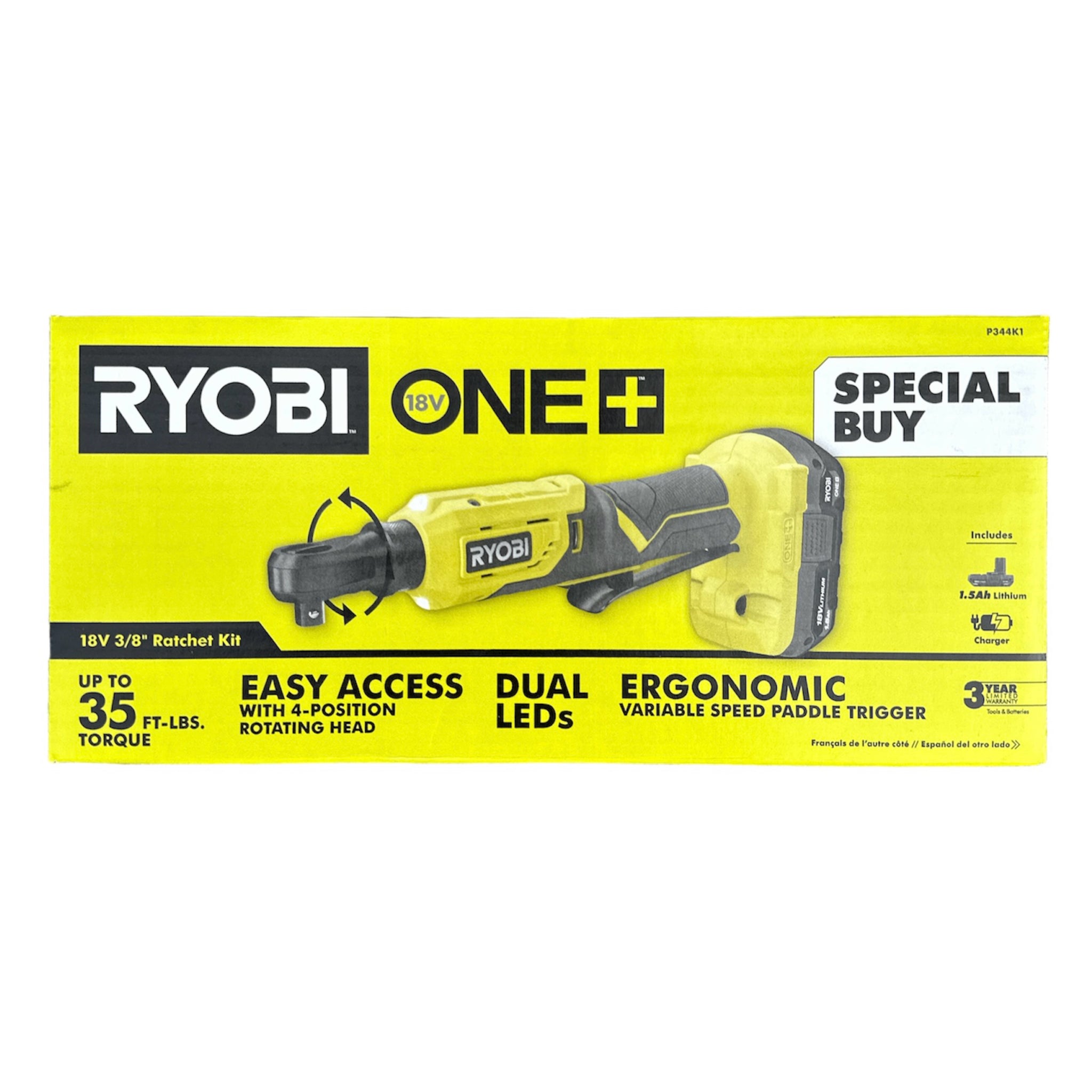 One+ Cordless 18v One+ Ratchet Wrench Ryobi 18v Ratchet Ryobi ONE+