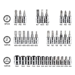 1/4 in. Drive Socket Set with Storage Case(46 Pc)