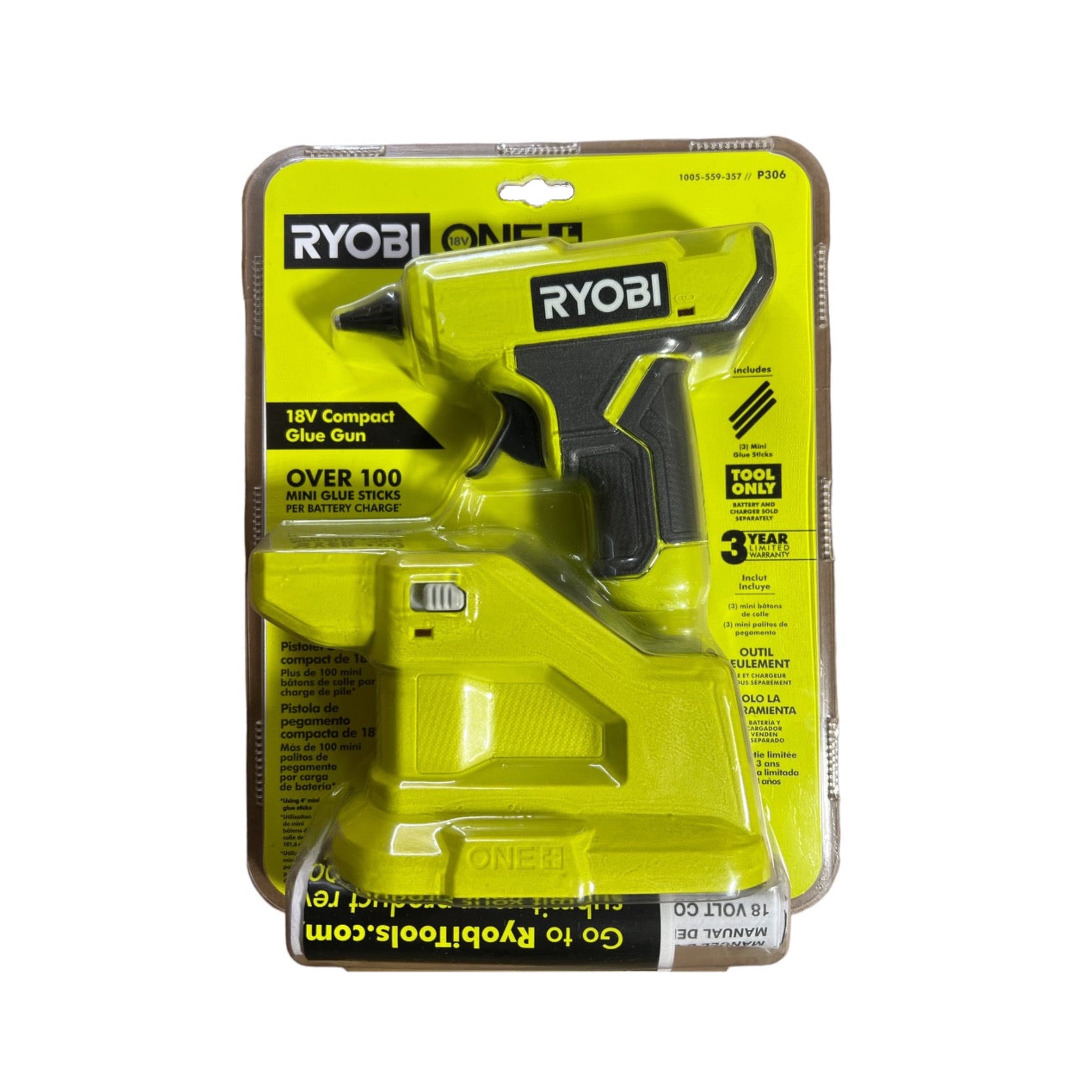 ONE+ 18-Volt Cordless Compact Glue Gun with Mini Glue Sticks