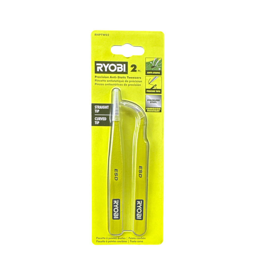 RYOBI RHPTW02 2 Piece Precision Anti-Static Tweezers