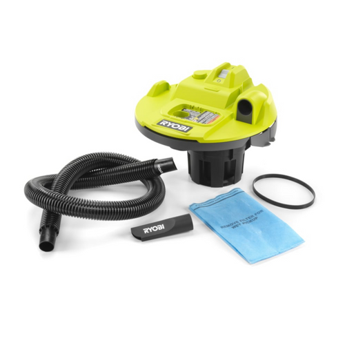 RYOBI PCL732 ONE+ 18V Cordless 5 Gal. Bucket Top Wet/Dry Vacuum (Tool Only) with 1/4 in. Hose and Crevice Tool