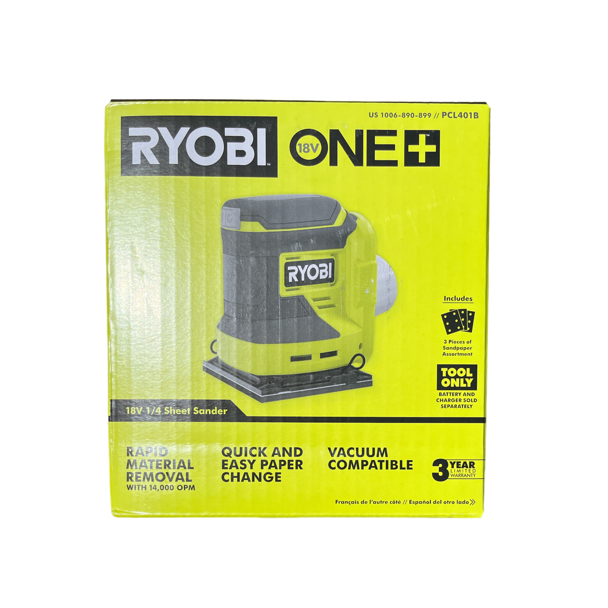 ONE 18 Volt Cordless 1 4 Sheet Sander Tool Only Ryobi Deal Finders