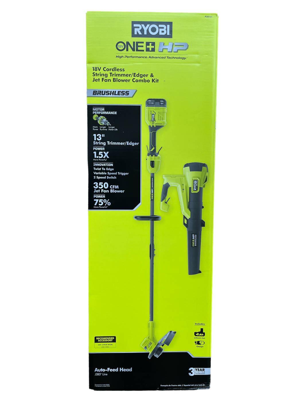 ONE HP 18V Brushless Cordless Battery String Trimmer and Leaf