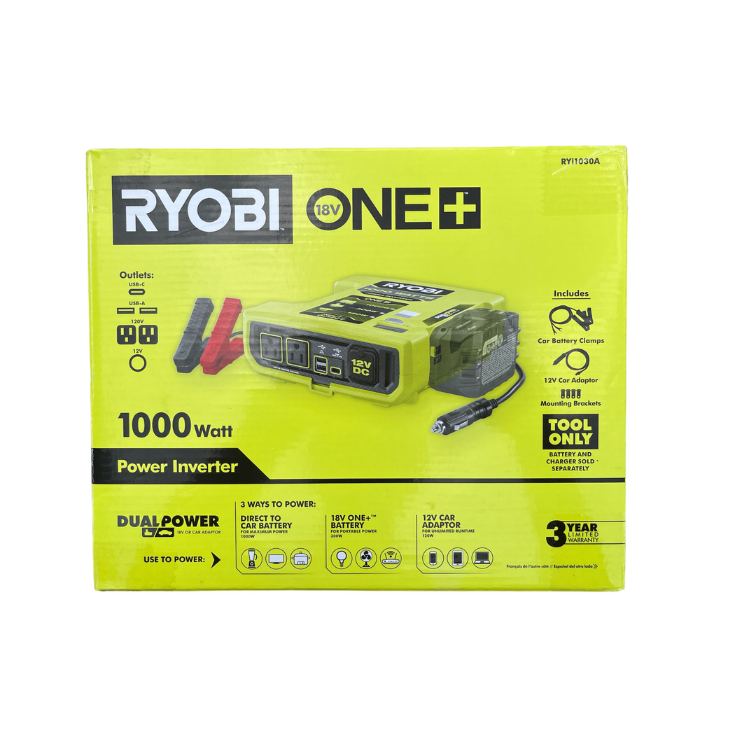 ONE 18V 1000 Watt Max 12V Automotive Power Inverter with Dual USB