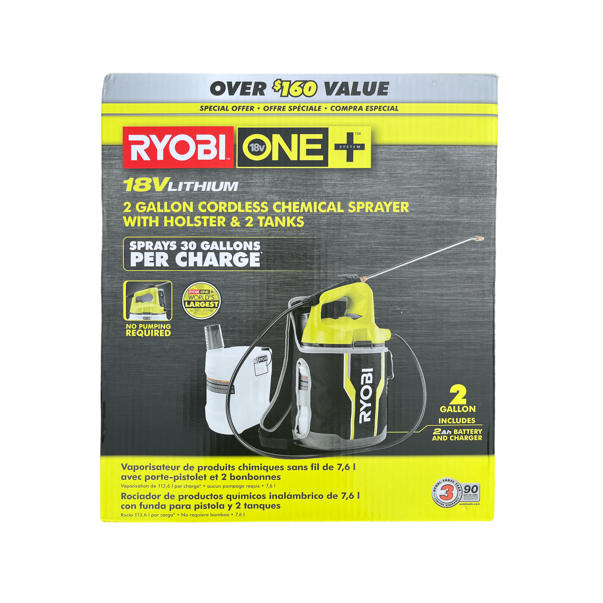 ONE+ 18-Volt Cordless Gal. Chemical Sprayer, Holster, Extra Tank and –  Ryobi Deal Finders