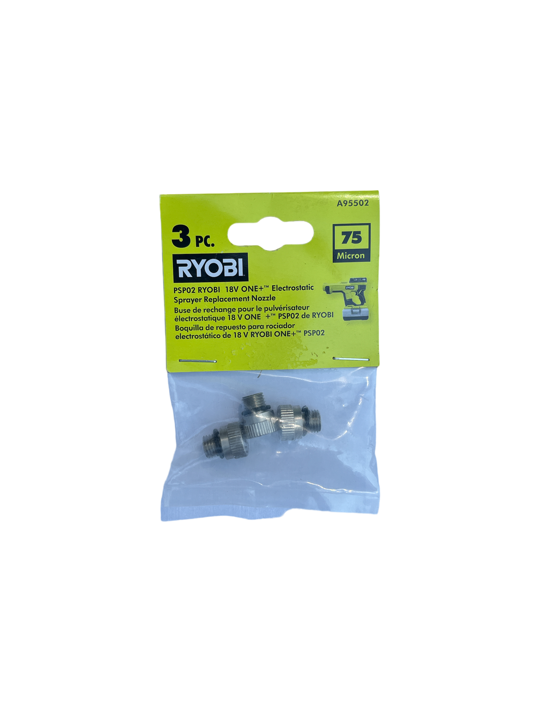 RYOBI A95502 Electrostatic Sprayer 75 Micron Replacement Nozzle (3-Pack)