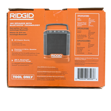 Load image into Gallery viewer, RIDGID R84088B 18-Volt Cordless Speaker with Bluetooth Wireless Technology (Tool Only)