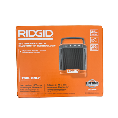RIDGID R84088B 18-Volt Cordless Speaker with Bluetooth Wireless Technology (Tool Only)