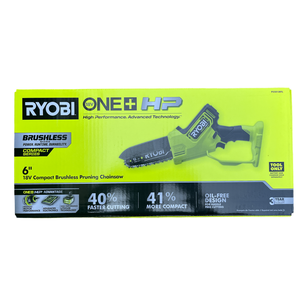 RYOBI 18V ONE+ HP Brushless 6in. Tronçonneuse compacte sans fil avec  batterie 2.0 Ah et ch