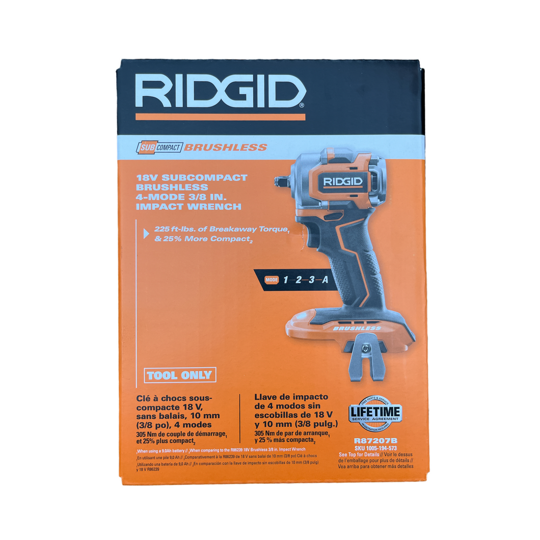 RIDGID 18V SubCompact Brushless Cordless 4 Mode 3 8 in. Impact