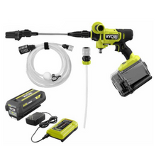 Load image into Gallery viewer, Ryobi RY124052 40-Volt HP Brushless EZClean 600 PSI 0.7 GPM Cold Water Power Cleaner with 2.0 Ah Battery and Charger