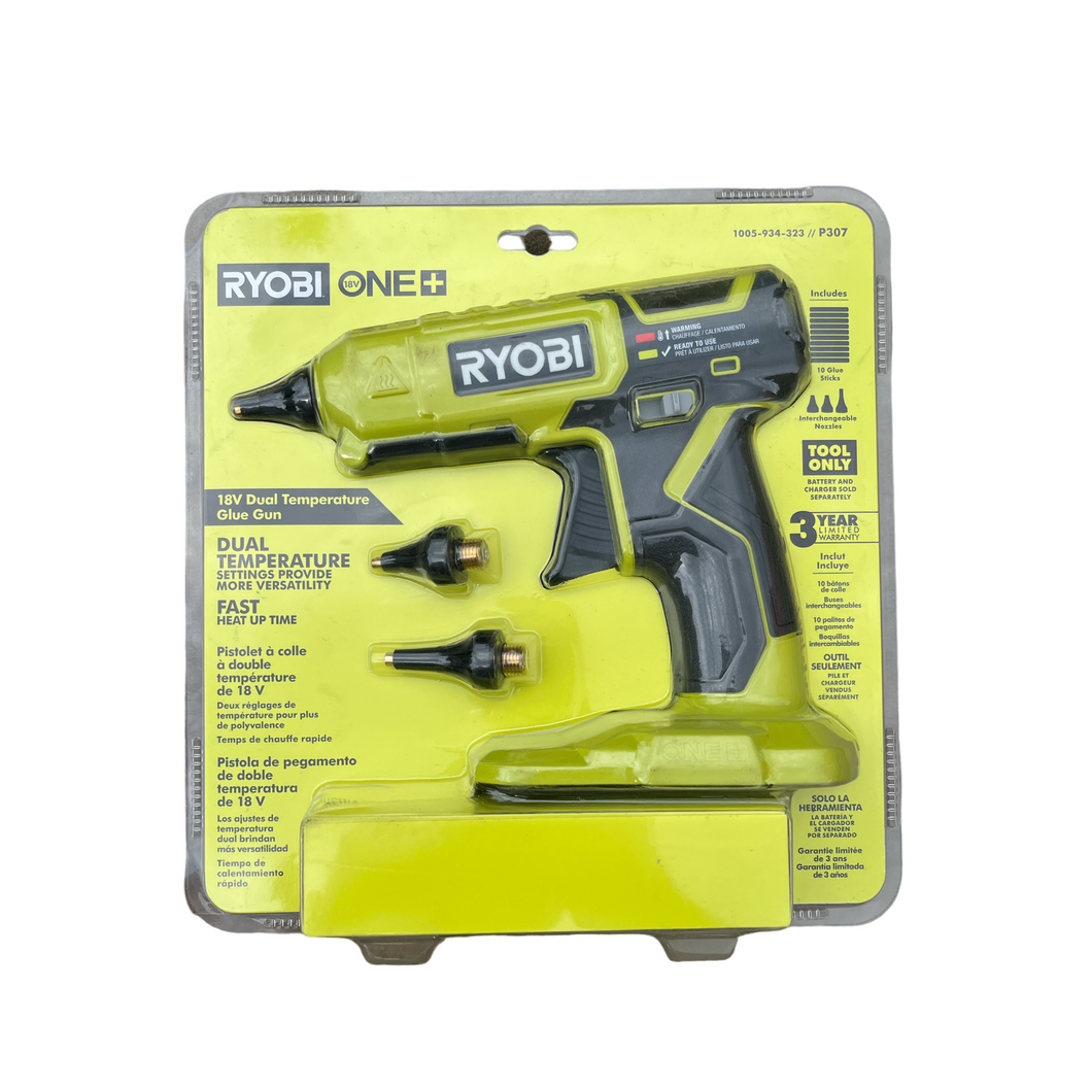 ONE+ 18V Cordless Dual Temperature Glue Gun with Nozzle Kit and